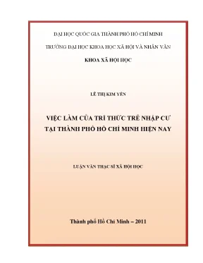 Việc Làm Của Trí Thức Trẻ Nhập Cư Tại Thành Phố Hồ Chí Minh