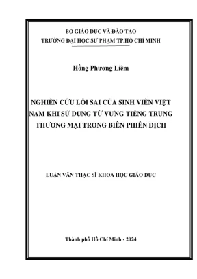 Nghiên Cứu Lỗi Sai Từ Vựng Tiếng Trung Thương Mại Của
