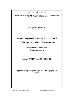 Cải thiện quản lý thuế tại Quảng Ninh: Giải pháp và