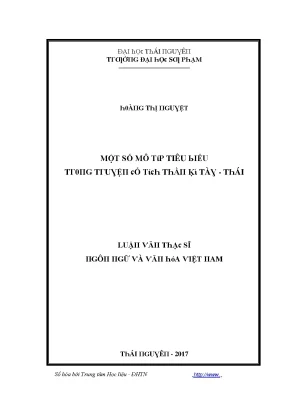 Mô Típ Tiêu Biểu Trong Truyện Cổ Tích Thần Kì Tày Thái