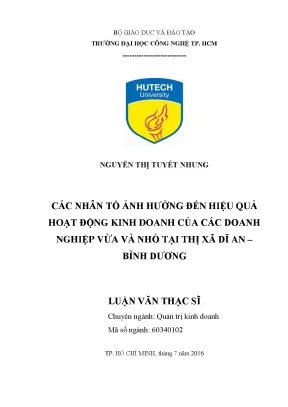 Những Nhân Tố Ảnh Hưởng Đến Hiệu Quả Kinh Doanh Của