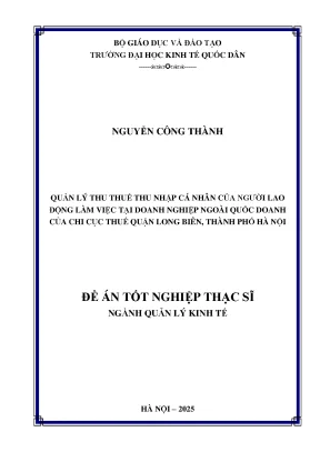 Quản Lý Thu Thuế Thu Nhập Cá Nhân Tại Doanh Nghiệp Ngoài
