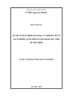 Quản Lý Hoạt Động Đầu Tư Giáo Dục Tại Hà Nội