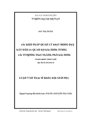 Quản lý dạy hát dân ca quan họ Bắc Ninh tại trường THCS
