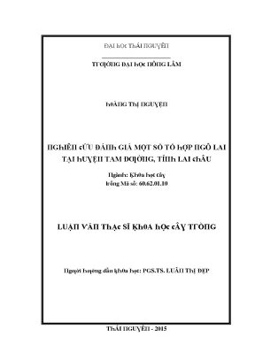 Nghiên Cứu Tổ Hợp Phân Tích Giá Tại Huyện Tam Đường,