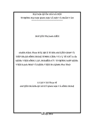 Nghiên Cứu Về Hệ Thống Y Tế Xã Hội Tại Hà Nội