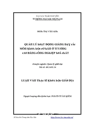 Quản lý giảng dạy khoa học cơ bản tại trường cao đẳng