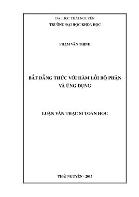Nghiên Cứu Bất Đẳng Thức Với Hàm Lồi Bộ Phận Tại Đại Học