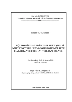 Giải pháp phát triển kinh tế bền vững tại Đại học Thái
