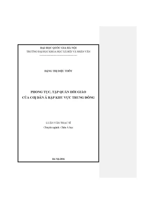 Phong Tục và Tập Quán Hồi Giáo của Cư Dân Ả Rập Trung Đông