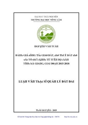 Quản Lý Đất Đai Tại Thái Nguyên: Đánh Giá và Kinh Nghiệm