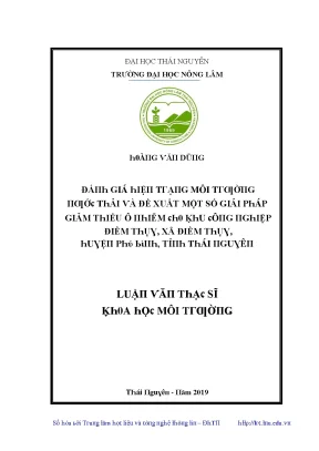 Đánh Giá Ô Nhiễm Nước Thải Khu Công Nghiệp Điềm Thụy và
