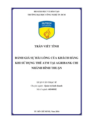 Đánh Giá Sự Hài Lòng Của Khách Hàng Khi Sử Dụng Thẻ ATM