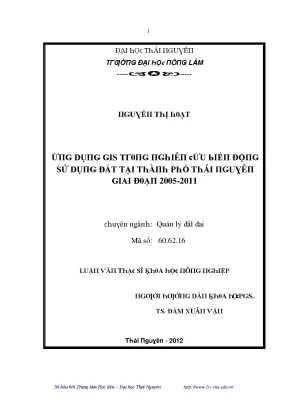 Quản lý đất đai tại thành phố Thái Nguyên giai đoạn