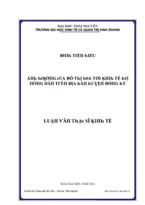 Nghiên cứu tác động của đô thị hóa đến kinh tế hộ nông