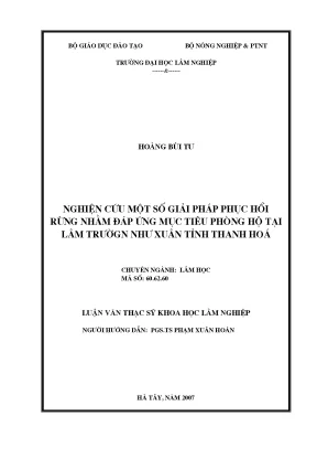 Giải pháp phục hồi rừng tại Lâm Trường Như Xuân - Thanh Hóa