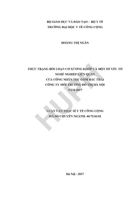 Nghiên Cứu Rối Loạn Cơ Xương Khớp Ở Công Nhân Thu Gom