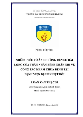 Những Yếu Tố Ảnh Hưởng Đến Sự Hài Lòng Của Thân Nhân