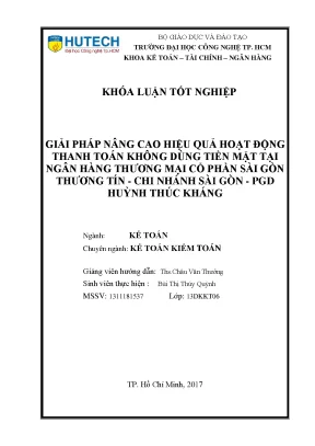 Giải Pháp Nâng Cao Hiệu Quả Thanh Toán Không Dùng Tiền