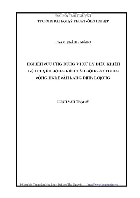 Xử Lý Điều Khiển Hệ Tự Động Trong Kỹ Thuật