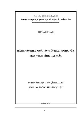Hiệu Quả Tổ Chức Hoạt Động Tại Đại Học Quốc Gia Hà Nội