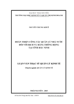 Cải Thiện Quản Lý Nhà Nước Dịch Vụ Băng Thông Rộng Tại