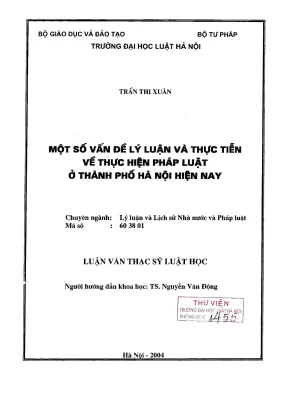Thực Hiện Pháp Luật Tại Thành Phố Hà Nội: Lý Luận và