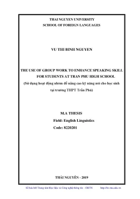 Nâng cao kỹ năng nói cho học sinh THPT Trần Phú thông