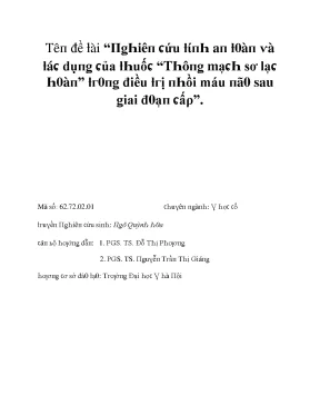 Nghiên cứu về điều trị hồi máu sau giải đoán "Thống kê