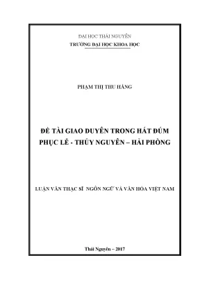 Nghiên Cứu Về Giao Duyên Trong Hát Đúm Phục Lễ Tại Thủy