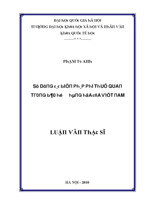 Nghiên Cứu Về Tác Động Của Thuế Đối Với Kinh Tế Việt Nam