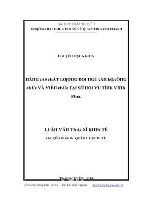 Nâng cao chất lượng đội ngũ cán bộ công chức tại Vĩnh Phúc