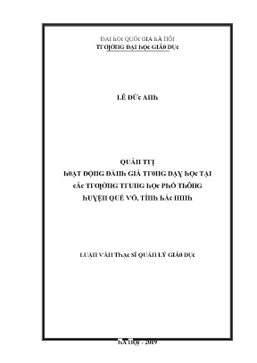 Quản lý hoạt động đánh giá giá trị tại Đại học Quốc gia