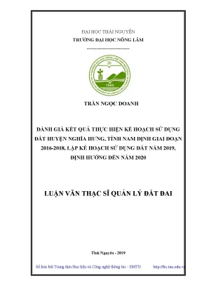 Đánh Giá Kế Hoạch Sử Dụng Đất Huyện Nghĩa Hưng Giai Đoạn