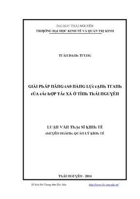 Giải pháp nâng cao năng lực cạnh tranh cho hợp tác xã