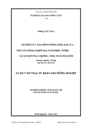 Nghiên cứu đặc điểm nông sinh học giống bưởi đặc sản tại