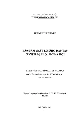 Quản Lý Giáo Dục Tại Đại Học Mở Hà Nội: Đảm Bảo Chất