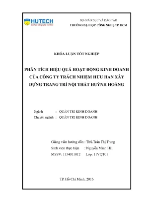 Phân Tích Hiệu Quả Kinh Doanh Công Ty TNHH Xây Dựng