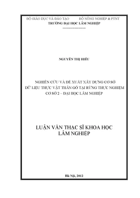 Nghiên Cứu Xây Dựng Cơ Sở Dữ Liệu Thực Vật Thân Gỗ Tại 