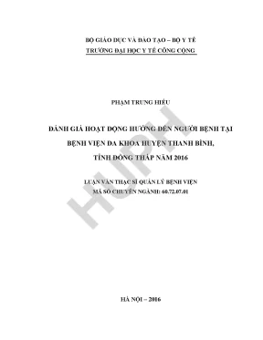 Đánh Giá Hoạt Động Hướng Đến Người Bệnh Tại Bệnh Viện Đa