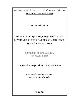 Đánh Giá Quy Hoạch Sử Dụng Đất Huyện Quế Võ Tỉnh Bắc