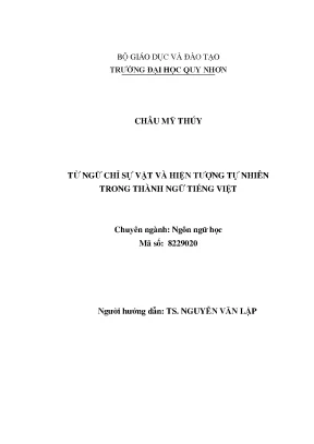 Nghiên Cứu Từ Ngữ Chỉ Sự Vật và Hiện Tượng Tự Nhiên