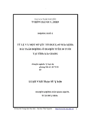 Tỷ lệ và yếu tố ảnh hưởng đến sức khỏe người trưởng