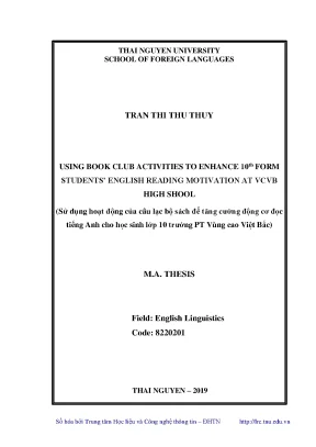 Tăng Cường Động Cơ Đọc Tiếng Anh Cho Học Sinh Lớp 10 Qua