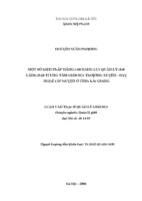 Nâng cao năng lực quản lý cho lãnh đạo trung tâm giáo
