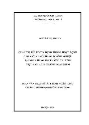 Quản Trị Rủi Ro Tín Dụng Trong Hoạt Động Cho Vay Doanh