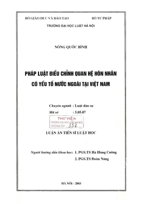 Pháp Luật Điều Chỉnh Quan Hệ Hôn Nhân Có Yếu Tố Nước