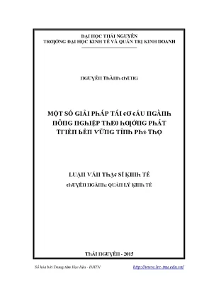 Giải pháp tái cấu trúc kinh tế tại Thái Nguyên