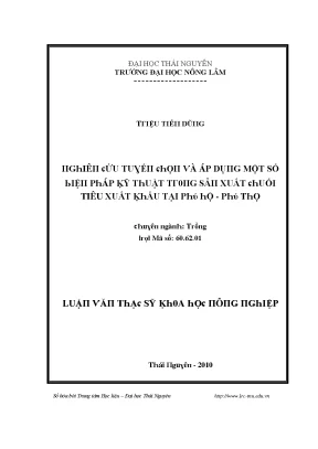 Kỹ Thuật Xuất Khẩu Nông Sản Tại Đại Học Nông Lâm Thái Nguyên