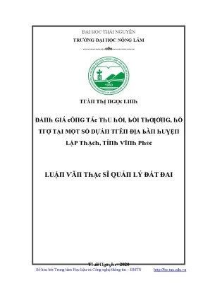 Quản lý đất đai tại Thái Nguyên - Trường Đại học Nông Lâm